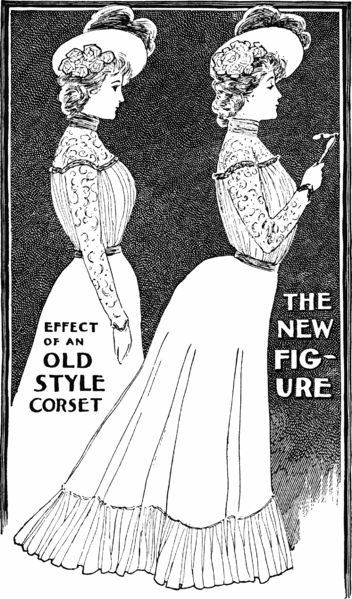 Edwardian Corset S Bend, S Curve C. 1905 Mae, Cotton Coutil or