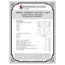 Load image into Gallery viewer, 1860s Gored Corset Supply Kit