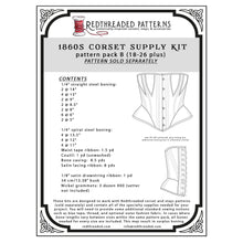 Load image into Gallery viewer, 1860s Gored Corset Supply Kit
