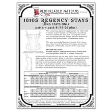 Load image into Gallery viewer, 1810s Regency Stays Multi–Size Paper Pattern