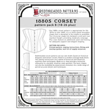Load image into Gallery viewer, 1880s Corset Multi–Size Paper Pattern