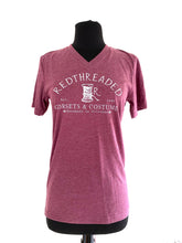 Load image into Gallery viewer, V-Neck Redthreaded T-Shirt - Unisex - Heathered Mulberry
