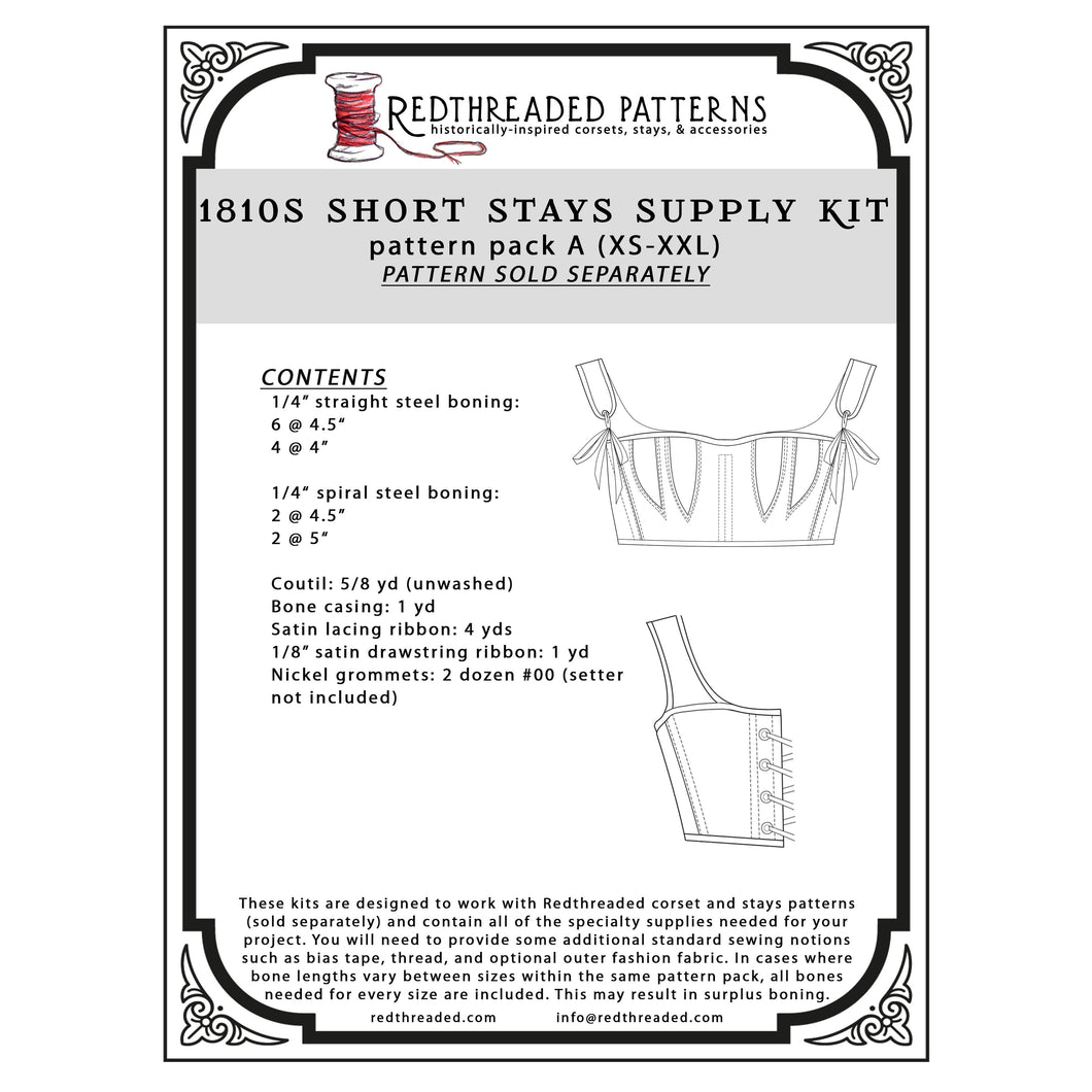 1810s Short Stays Supply Kit