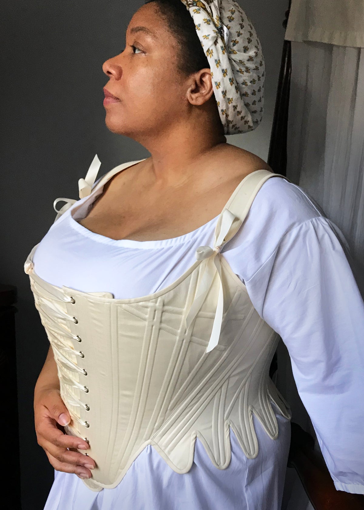 18th century stays with front lacing 1780s