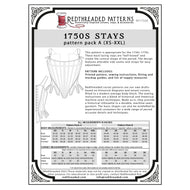 1750s Stays Multi–Size Paper Pattern