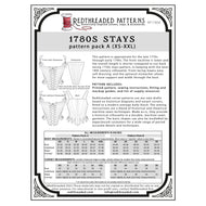 1780s Stays Multi-Size Paper Pattern