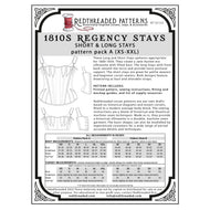 1810s Regency Stays Multi–Size Paper Pattern