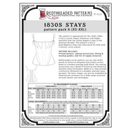1830s Stays Multi–Size Paper Pattern