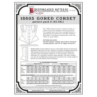 1860s Gored Corset Multi–Size Paper Pattern